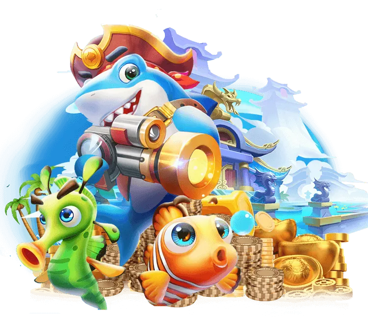 Giao diện game bắn cá 188bey với các loài cá và kho báu